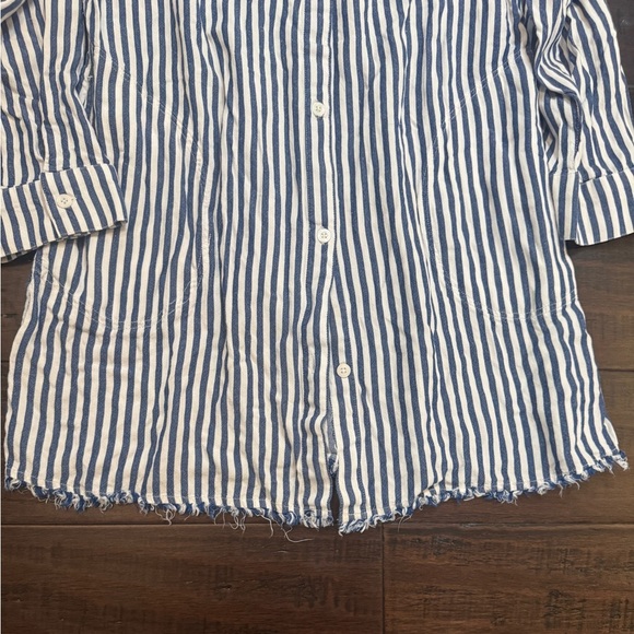 Tommy Bahama Chambray boyfriend beach shirt oversized vacation classic clean top - Picture 4 of 13